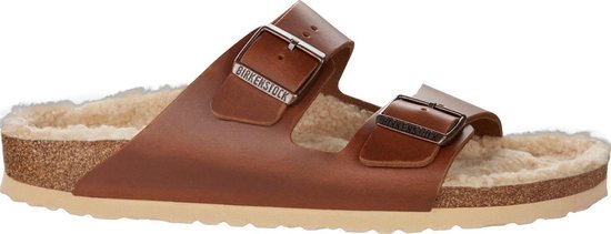 Birkenstock ARIZONA Slipper - Cognac Teddy - Maat 44