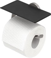 Tiger Noon - Porte-rouleau papier toilette avec étagère - Acier inoxydable brossé