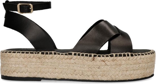 Sacha - Dames - Zwarte sandalen met plateau zool - Maat 40 | bol.com