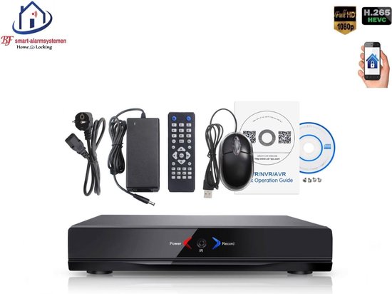 Bol Com Home Locking Nvr 4ch 1080p H265 2 0mp 4 Uitgangen Poe Cn 5