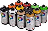 MTN Waterbasis Spuitbussen Pakket - 12x Herfst Tinten - Lage druk, matte afwerking graffiti spuitverf - 300ml