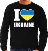 I love Ukraine supporter sweater / trui voor heren - zwart - Oekraine landen truien - Oekraiense fan kleding heren XXL