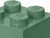 LEGO Opbergbox Brick 4 - Kusntstof - Zand Groen