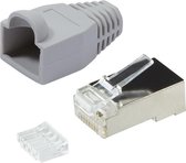 RJ45 krimp connectoren (STP) voor CAT6 netwerkkabel (flexibel) - 100 stuks (3-delig) / beige