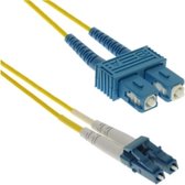 LC - SC Duplex Optical Fiber Patch kabel - Single Mode OS1 - geel / LSZH - 2 meter