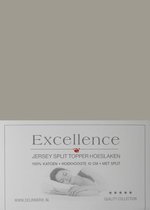 Excellence Jersey Split Topper Hoeslaken - Tweepersoons - 160x200/210 cm - Taupe