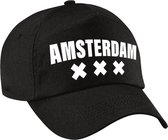 Amsterdam cap/pet zwart voor dames en heren - Amsterdam steden baseball cap