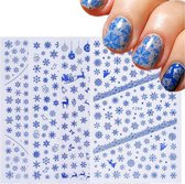 Nagel Sticker Set Sneeuw Blauw