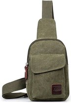 Moodadventures | Canvas |Crossbody Tas | Grijs Groen | 25 x 19 cm