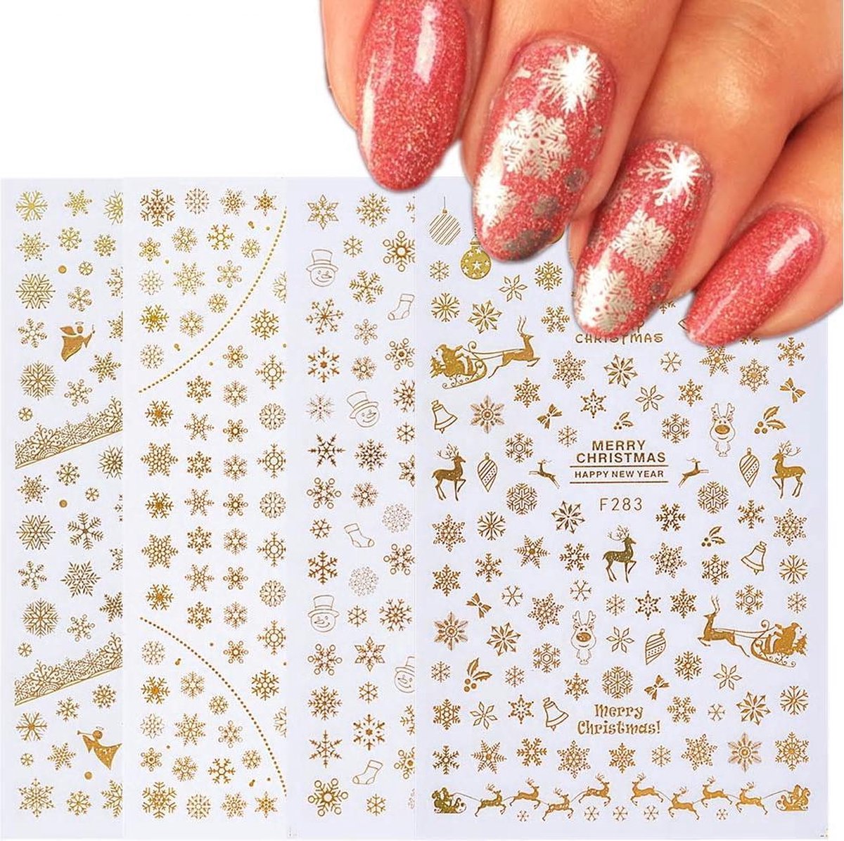 Nagel Sticker Set Sneeuw Goud