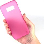Mat Roze Siliconen Gel TPU Cover / hoesje Samsung S8 SM-G950