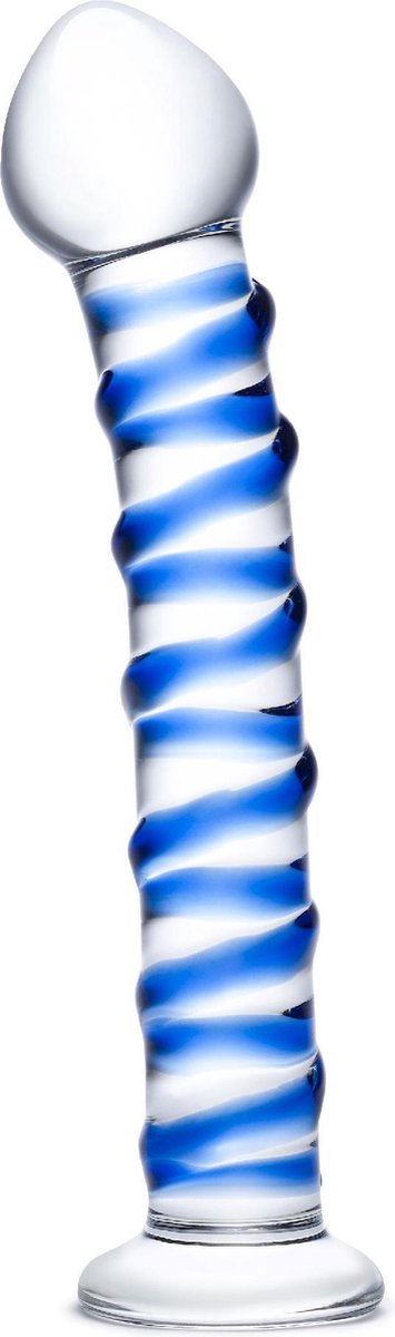 Goedkoopste Glas Blue Spiral Glazen - Dildo