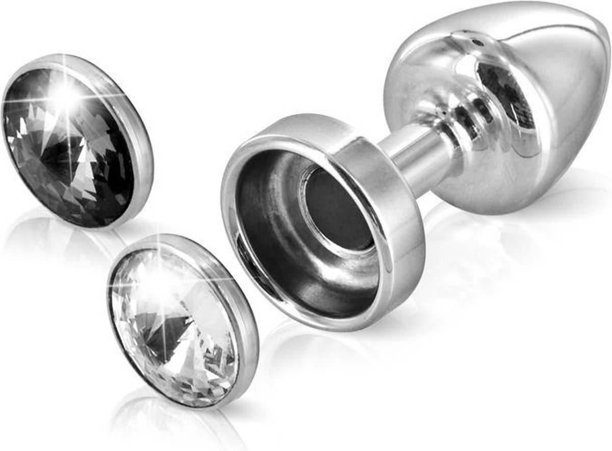 Goedkoopste Diogol - Anni Butt Plug Magneet Transparant & Zwart 25 mm
