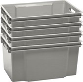 Keter Crownest opbergbox - 50L - 4 stuks - Lichtgrijs - Gerecycled Kunststof