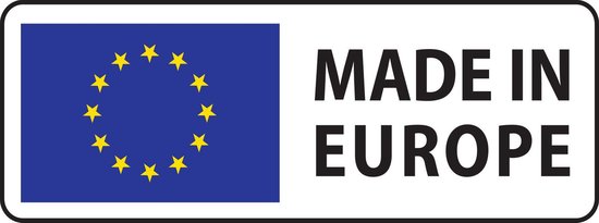 Gemaakt in Europa met het EU-logo.