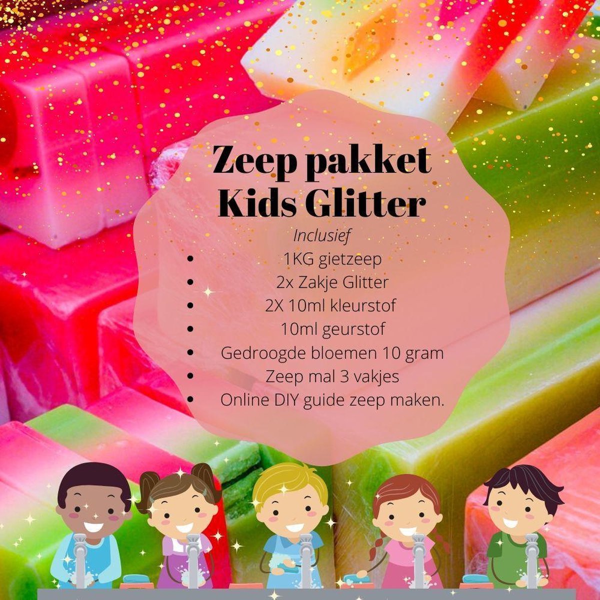 Kids Zeep pakket | Zeep maken kinderen | hobby pakket | Glitter zeep | DIY... bol.com