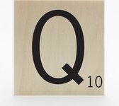 Houten scrabble letter Q - 8 x 8 cm