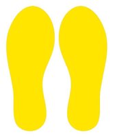 Vloerstickers - voetstappen - route aanduiding - geel - links  rechts - COVID-19 - Corona - Antislip - uv bestendig - supergrip plaklaag