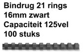 Bindrug gbc 16 mm 21-rings a4 zwart