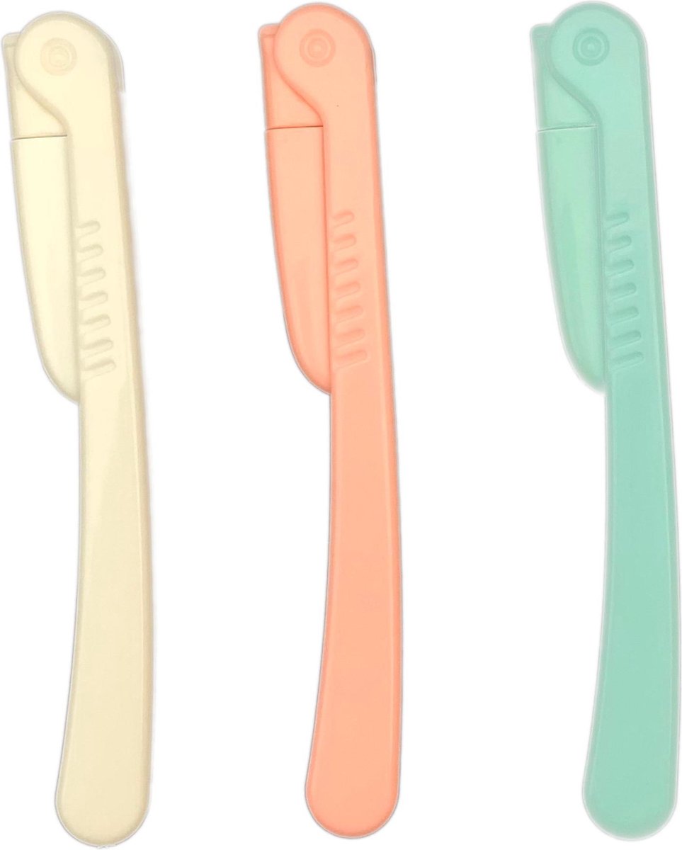 KELERINO. Dermaplaning - Wenkbrauw scheermesjes - Eyebrow razor - Inklapbaar - 6 Stuks