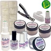 Tip en dip set UITGEBREID - Nichelio - dipping systeem, Nepnagels, kunstnagels, acryl poeder