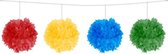 2x stuks Feestslingers met gekleurde pompoms van 3 meter - Verjaardag feestartikelen versieringen