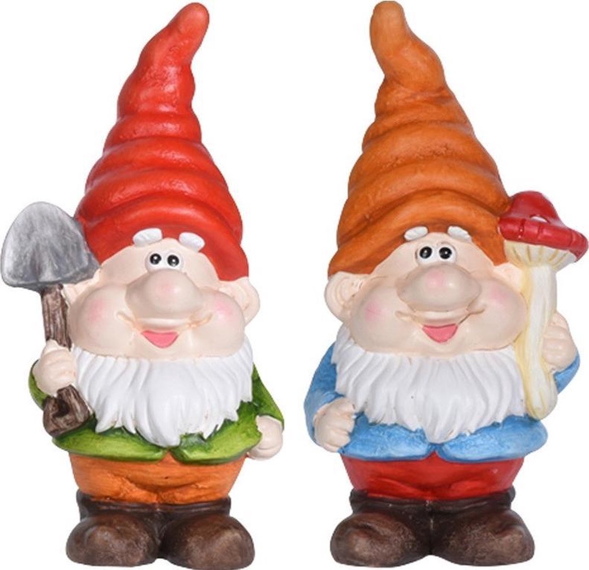 Nain de Jardin Drôle Ensemble de 2 Figurines de Jardin Nain de 17cm Allongé  sur Les Champignons en Résine Synthétique avec Signe de Bienvenue Nain de  Jardin Statue de Décoration