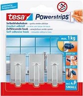 6x Tesa Powerstrips chroom haken small - Klusbenodigdheden - Huishouden - Verwijderbare haken - Opplak haken 6 stuks