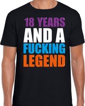 18 year legend / 18 jaar legende cadeau t-shirt zwart heren -  Verjaardag cadeau / kado t-shirt XL