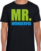 Mr. wonderful cadeau t-shirt zwart heren - Fun tekst /  Verjaardag cadeau / kado t-shirt S