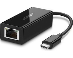 UGreen USB-C naar Ethernet / Internet Gigabit Adapter - LAN Netwerk Adapter 1000Mbps - USB-C naar RJ45 - Zwart