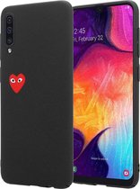 Heart Eyes Samsung Galaxy A50 hoesje - zwart