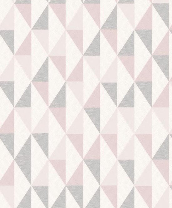 Wat dan ook Doe een poging Plakken Oslo | Scandinavisch geometrisch | roze, grijs, wit | vliesbehang 0,53x10m  | bol.com