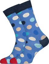 Happy Socks Big Dot Sock - blauw gestipt - Unisex - Maat: 36-40