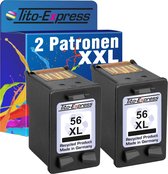 Set van 2x gerecyclede inkt cartridges voor HP 56XL