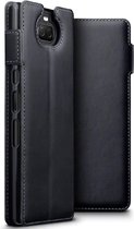 Sony Xperia 10 Plus hoesje, MobyDefend slim-fit echt leren bookcase, Zwart | GSM Hoesje / Telefoonhoesje Geschikt Voor: Sony Xperia 10 Plus