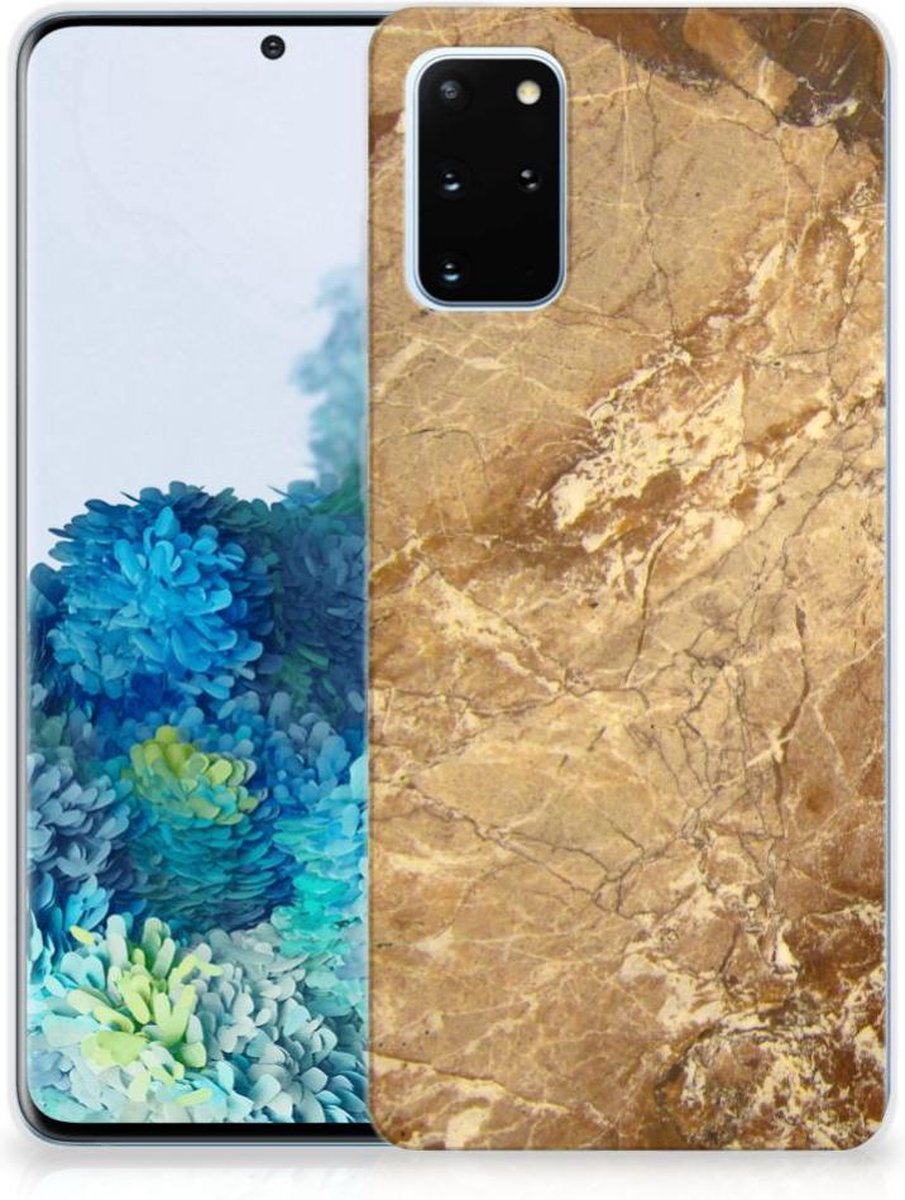 Samsung Galaxy S20 Plus TPU Siliconen Hoesje Marmer Creme