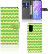 Telefoon Hoesje Geschikt voor Samsung Galaxy S20 Waves Green