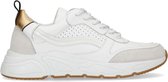 Manfield - Dames - Witte dad sneakers met details - Maat 38