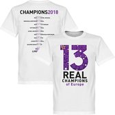 Real Madrid 13 Times Champions League Winners T-Shirt - Wit - S