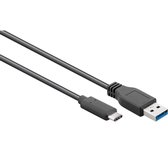 USB-C naar USB-A kabel - USB3.0 - tot 2A / zwart - 1 meter