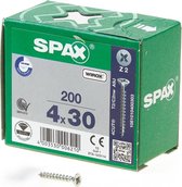 Spax Spaanplaatschroef Verzinkt PK 4.0 x 30 (200) - 200 stuks