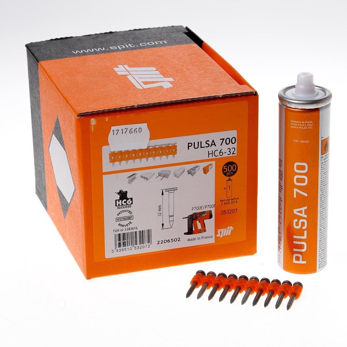 Spit pulsa nagel HC 6 x 32mm + gas p700