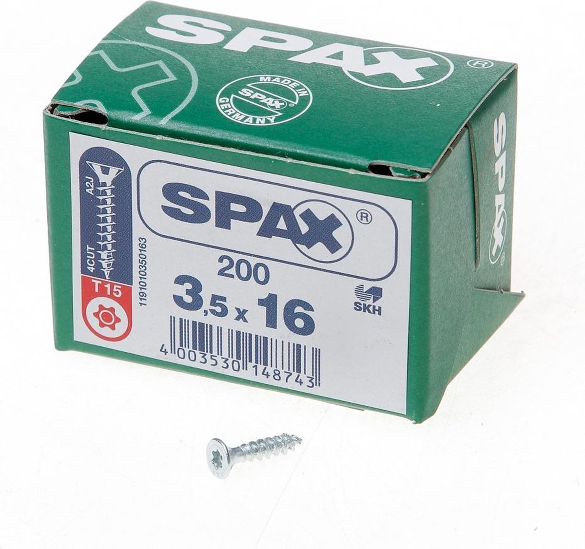 Spax Spaanplaatschroef Verzinkt Torx 3.5 x 16 - 200 stuks - Spax