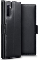 Samsung Galaxy Note 10 hoesje - MobyDefend slim-fit echt leren bookcase - Zwart - GSM Hoesje - Telefoonhoesje Geschikt Voor Samsung Galaxy Note 10