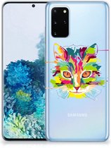 Geschikt voor Samsung Galaxy S20 Plus Telefoonhoesje met Naam Cat Color