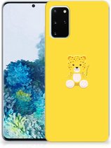 Geschikt voor Samsung Galaxy S20 Plus Telefoonhoesje met Naam Baby Leopard