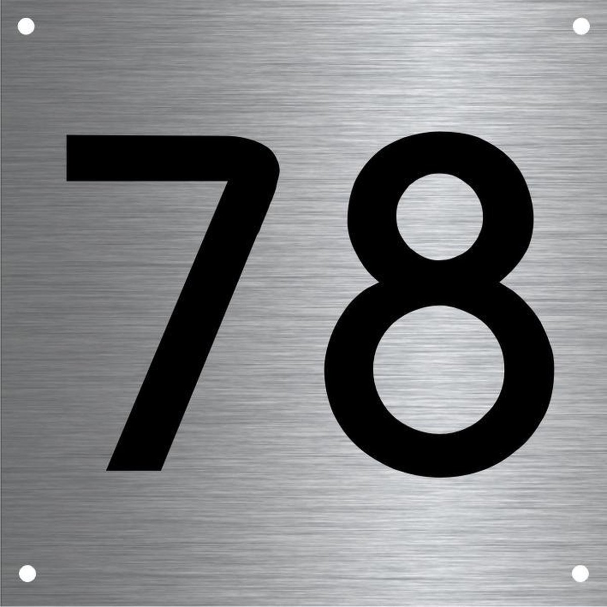 RVS huisnummer 12x12cm nummer 78