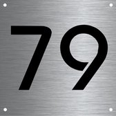 RVS huisnummer 12x12cm nummer 79