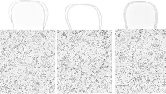 9x sacs / sacs en papier artisanal à colorier pour enfants - Matériel  artisanal /... | bol.com